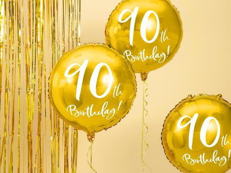 Foil balloon for ninety, 90th Birthday, gold, 45 cm