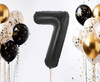 Foil balloon, number 7, matt black, 85 cm.