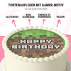 Minecraft cake topper edible wafer round 20 cm premium 0.6mm, 1pc.