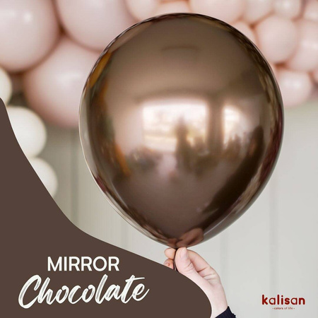 Latex Balloons Kalisan Mirror Chocolate, 30cm, 50 pcs.