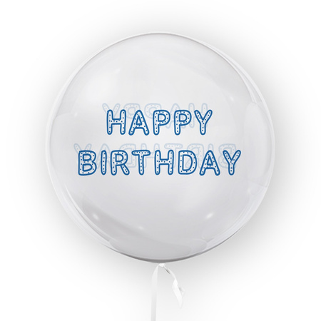 Birthday balloon with Happy Birthday print, 45cm