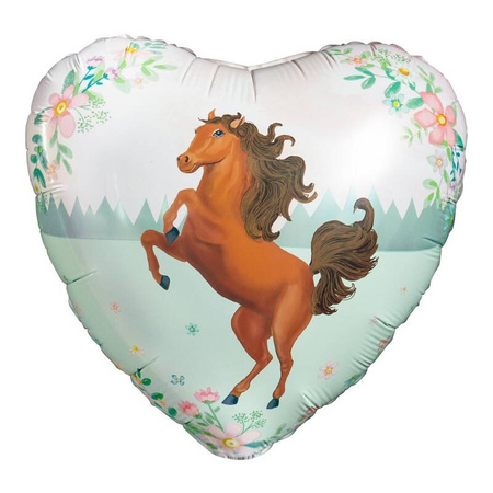 Foil Balloon - Heart Horse, 45cm,