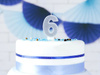 6 digit birthday candle, silver