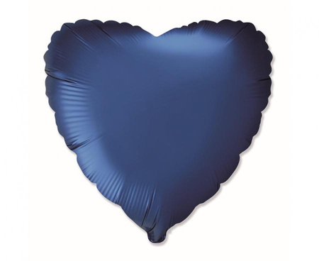 Foil Balloon Heart Satin Navy Blue 48 cm