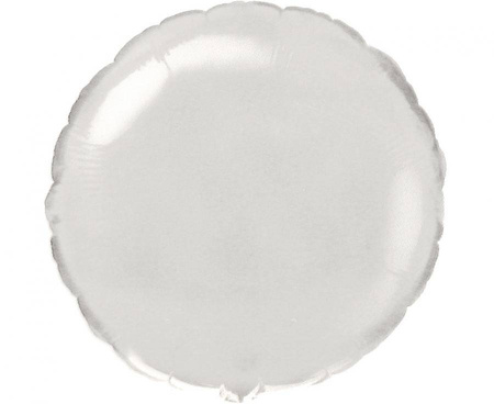 Foil Balloon, round, white, 46cm