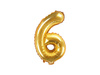 Foil balloon Digit 6, 35cm, Golden