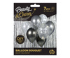 Latex balloons, silver-graphite bouquet 30 cm, 7 pcs.