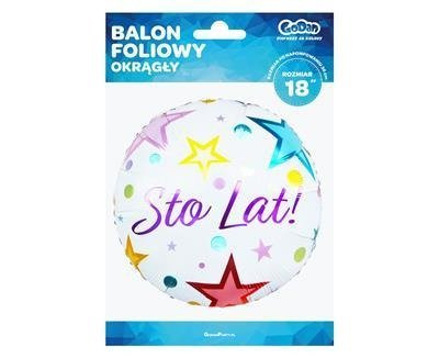 Folienballon, 'Sto lat', 46 cm