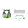 Party glasses Beer Bottles, green frames, 14.5cm