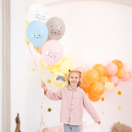 Latex Luftballons Kätzchen, bunt, 30cm, 6St