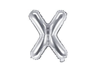 Foil balloon letter x 35cm, silver