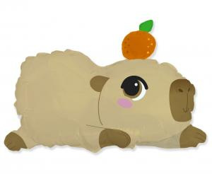 Foil balloon, brown, Capybara, 24 inch