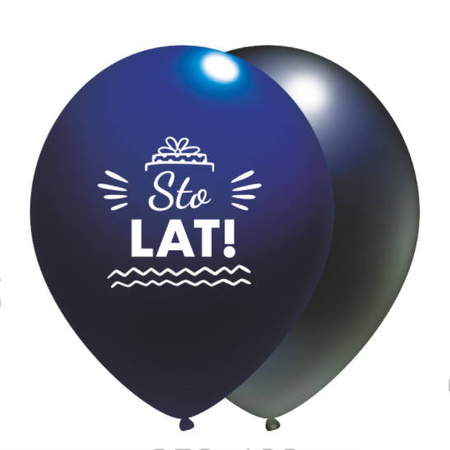 Geburtstagsballons Happy Birthday, navy blue mix, 30cm, 10 Stk.