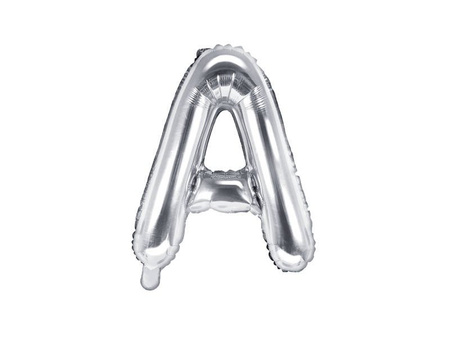 Foil balloon letter A, 35cm, silver