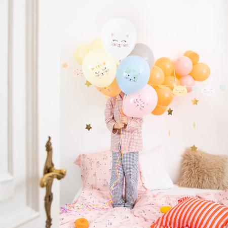 Latex Luftballons Kätzchen, bunt, 30cm, 6St