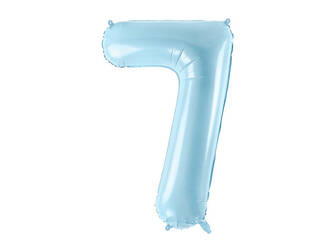 The number 7 Foil balloon, 86cm, light blue