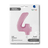 Folienballon Nummer 4 Rosa Pastellrosa, 66 cm Grabo