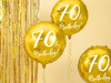 Folienballon, 70. Geburtstag, Gold, Durchmesser 45 cm