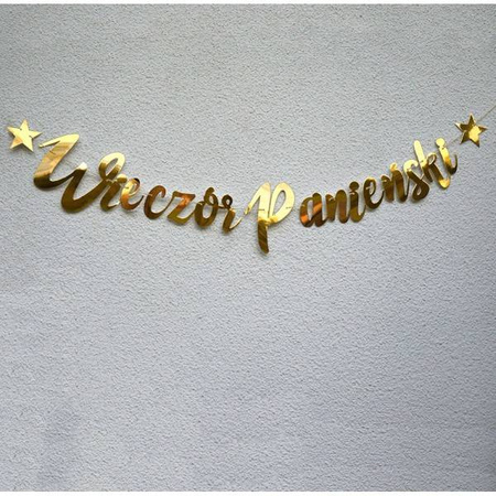 Banner for a bachelorette evening, metallic gold, 130cm