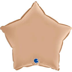 Folienballon - Satin Beige Star 46 cm, Grabo