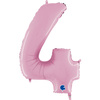 Folienballon Nummer 4 Rosa Pastellrosa, 66 cm Grabo