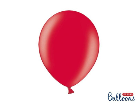 Strong Ballons, Rot, Metallic Poppy Red 30 cm, 100 Stk..