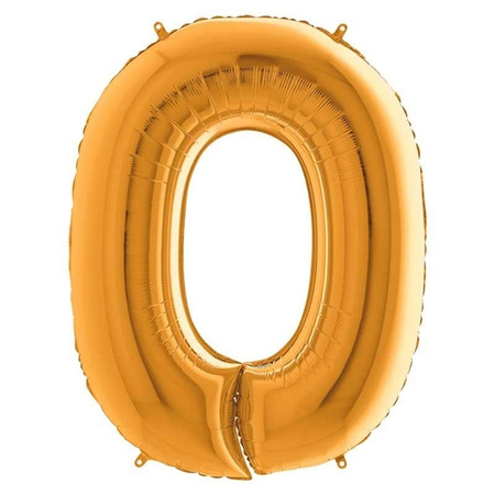 The foil balloon number 0, Golden, 66 cm Grabo