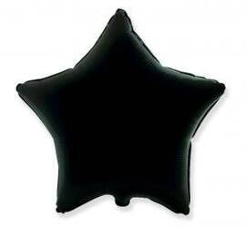 Folienballon Stern, Schwarz, 45cm, Flexmetal