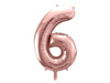 Foil balloon digit '6', 86cm, pink gold