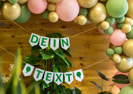 Personalized Flag Banner with Green Letters – Custom Garland
