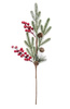 Forest twig with rowan berries and snow-covered cones, 65 cm