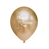 Latex balloons Holy Baptism gold, white print 10 pcs.