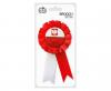 White red national cockade with emblem 7.5 cm