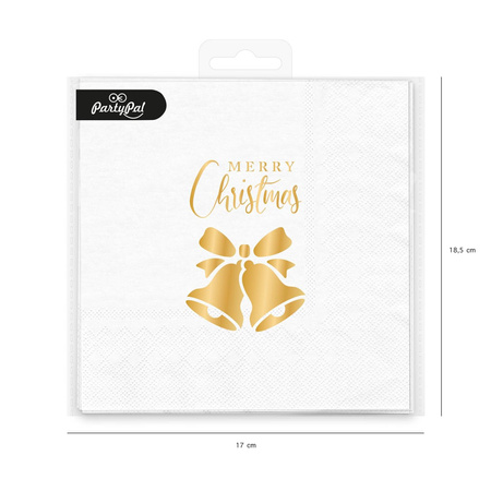 Napkins Ringtones Merry Christmas, 33x33cm 10 pcs