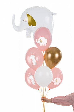 Balloons latex one elephant, pastel pink 30cm, 50 pieces