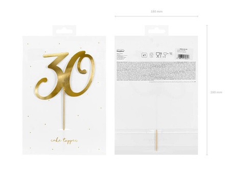 Papier-Topper "30" in Gold, 20,5cm.