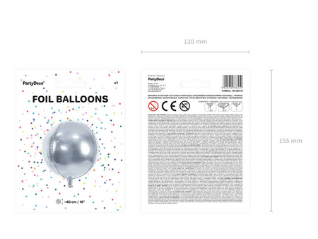 Folienballon Ball, 40cm, silber