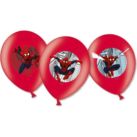 Latex balloons Spider-Man, Red, 27.5 cm, 6 pcs.