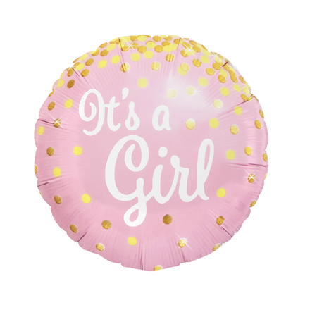 Round foil balloon It's a girl 46 cm