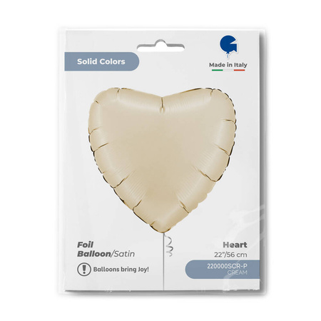 Foil Balloon - Satin cream heart 60 cm, Grabo