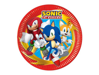 Sonic Pappteller, 23 cm, 8 Stück.