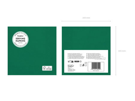 Paper napkins Dark Green Dark Green 33x33cm 20pcs