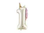 Folienballon Zahl 1 Einhorn Creme Roségold 93cm