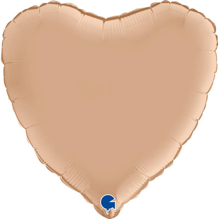 Foil Balloon - Satin beige nude heart 46 cm, Grabo