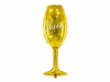 Folienballon, Champagnerglas, Aufdruck 'Cheers', Gold, 28x80 cm