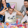 Football cake topper edible wafer round 20 cm premium, vegan, gluten-free, cut