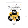 A set of balloons for 30th birthday, black and gold, 30cm, 10pcs