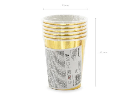 18th Birthday cups, gold, 220 ml