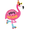 Folienballon, Rosa, 106 cm 42", Flamingo, Geburtstag, Happy Birthday