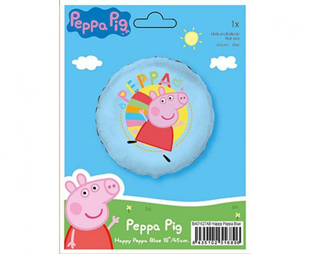 Folienballon, Rund, Peppa-Schwein, Happy Peppa, 48 cm